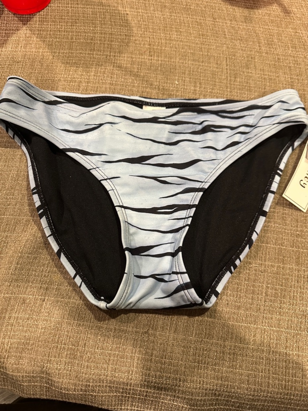 Hula Honey Light Blue Zebra-Print Bikini Bottom